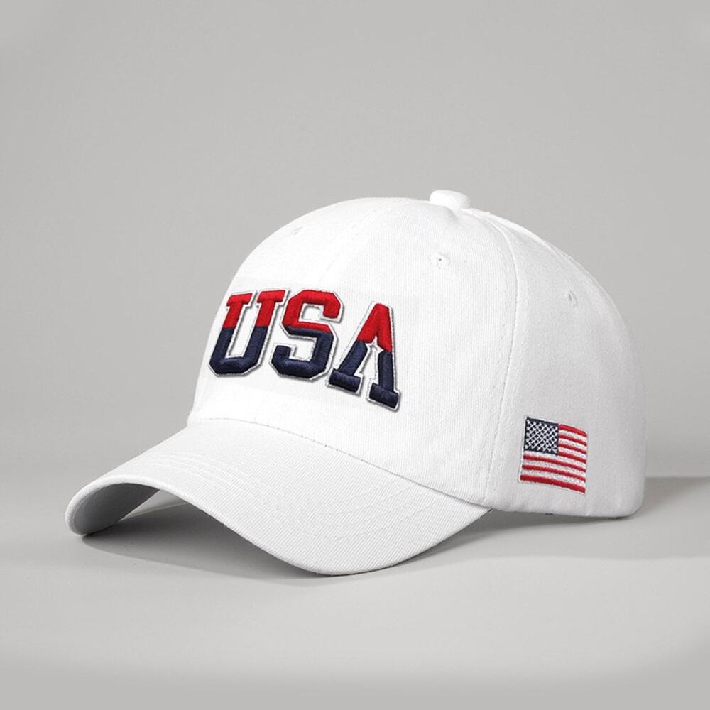 USA White Embroidered America 250 Patriotic Adjustable Baseball Cap NWOT
